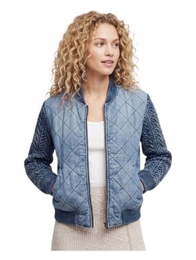 Anthropologie Cloth & Stone Quilted Bomber Jacket size M